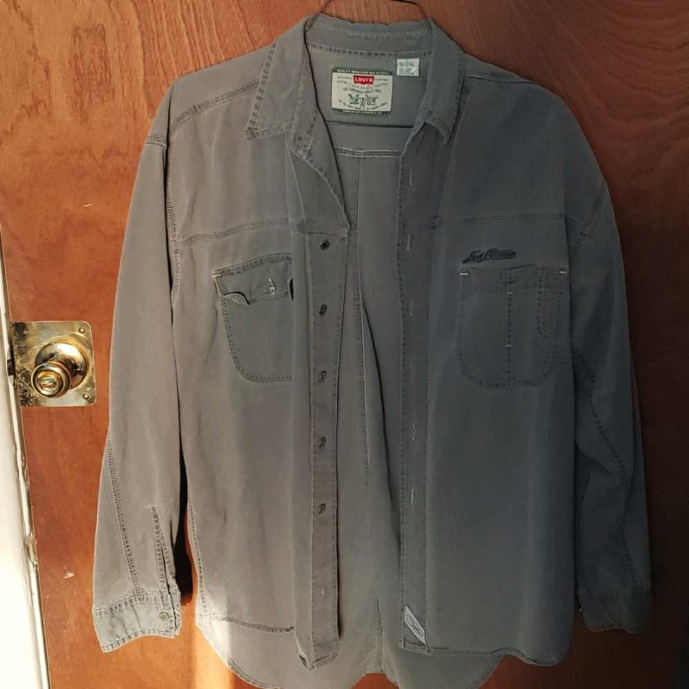 Levi Strauss Large gray denim button-down overshirt